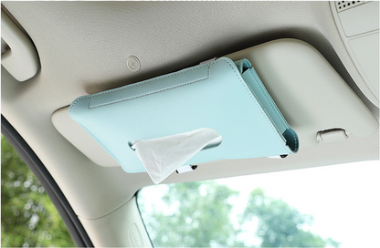 Car Sun Visor Paper Towel Bag Leather