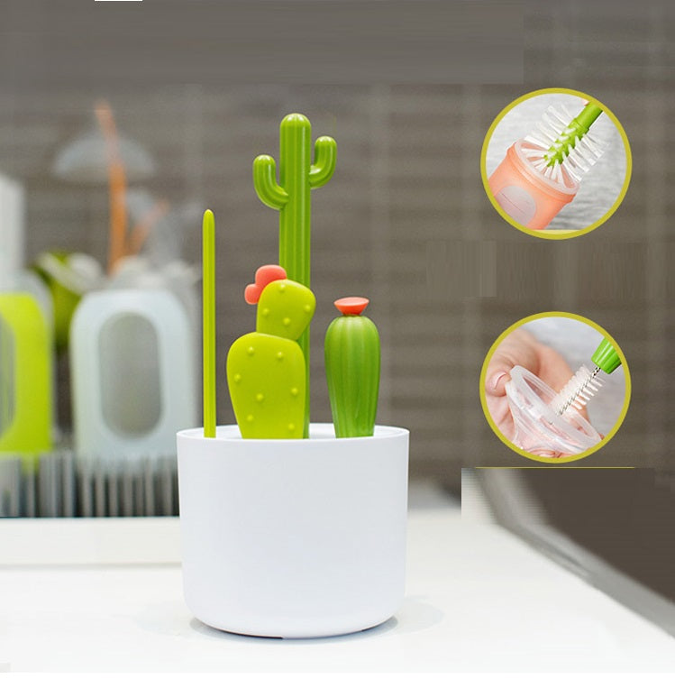 Multifunctional Nylon Cleaning Cactus Bottle Brush Set Kitchen Gadgets