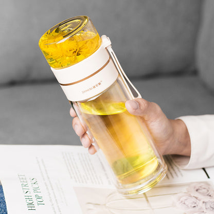 Glass Water Bottle With Tea Infuser Filter