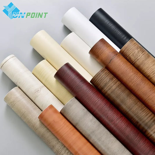 PVC Waterproof Self Adhesive Wallpaper Roll Furniture Cabinets Vinyl Decorative Film Wood Grain Stickers For Diy Home Decor