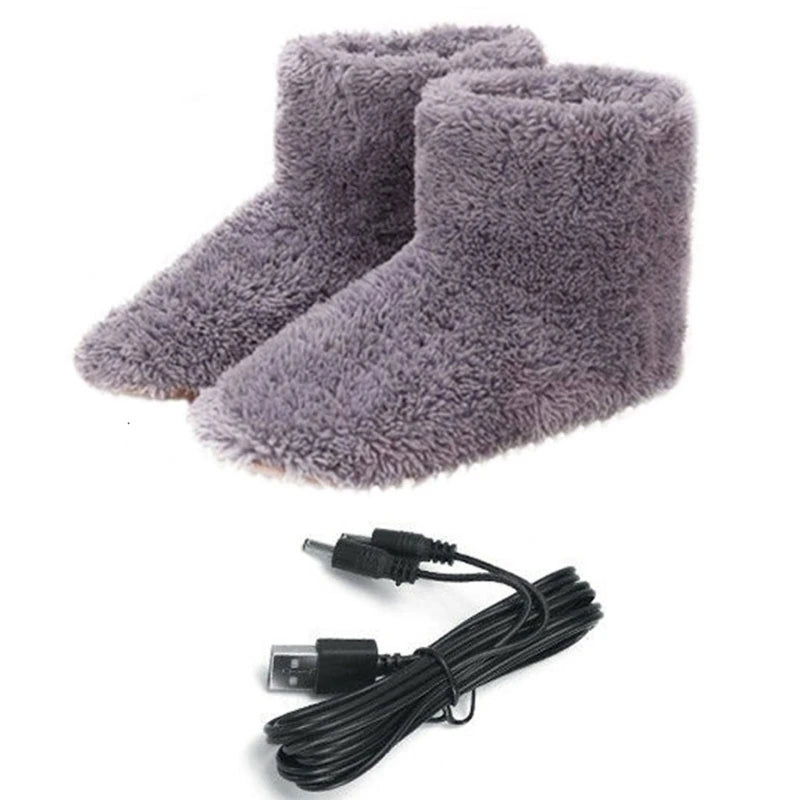 2023 New Winter Washable USB Electric Foot Warmer Shoes With 1PCS 1.5m 2.0 Interface Cable