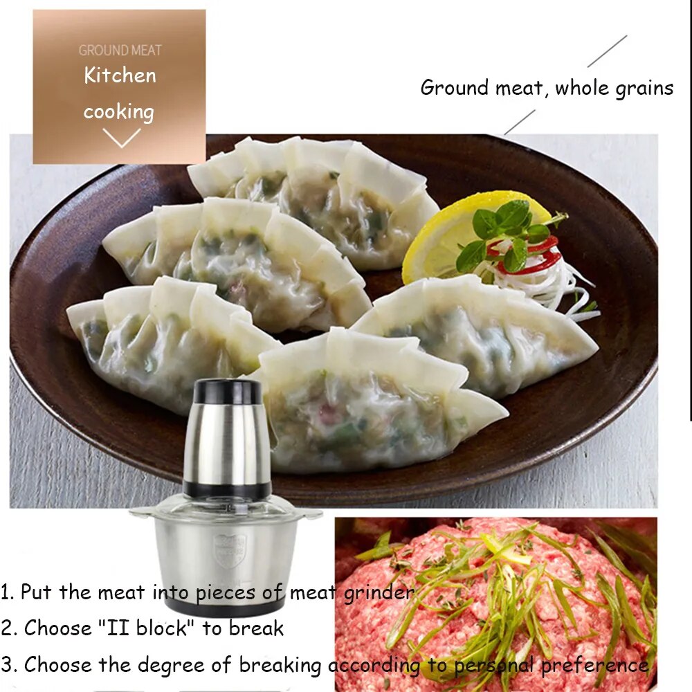 2L Stainless Steel Electric Chopper