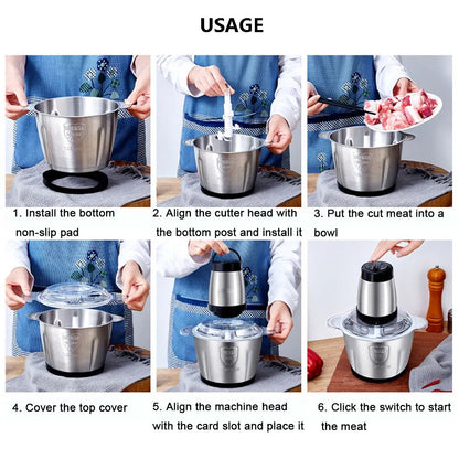 2L Stainless Steel Electric Chopper