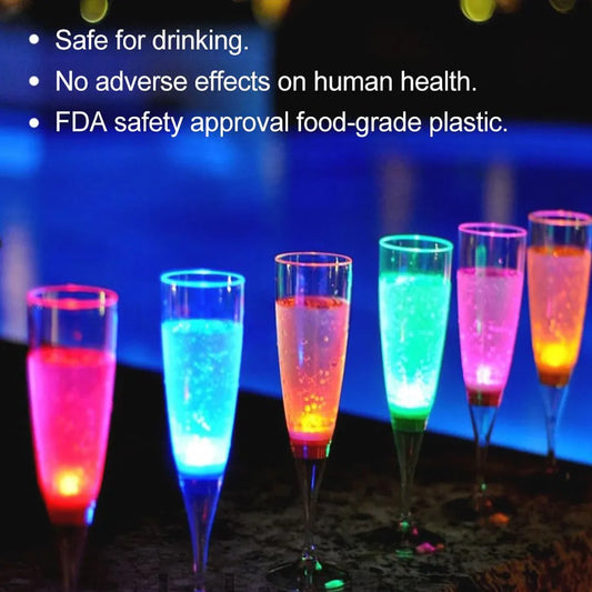 LED Wine Glass Champagne Glass Water Liquid Activated Flash Light Glass Party Bar Christmas Vase New Year Decoration Lights