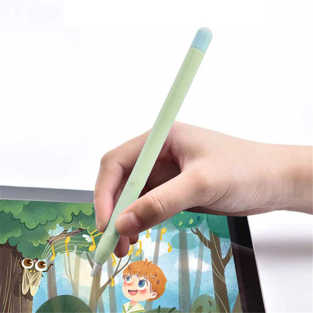 Fashion Soft Silicone Pen Protective Case Candy Color Dust Proof Non Slip Stylus Nib Cover For Apple Pencil 1st 2nd Generation