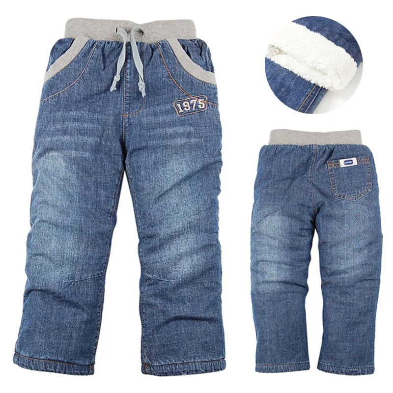 High quality thick winter warm cashmere kids baby pants Boys children's trousers children jeans