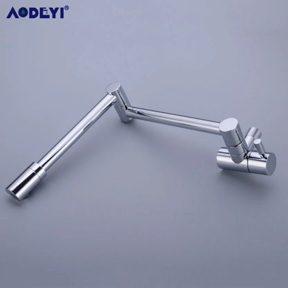 Brass Wall Mounted Kitchen Faucets Pot Filler Taps Swivel Folding Retractable Rotary Stretch Basin Faucet Sink Tap