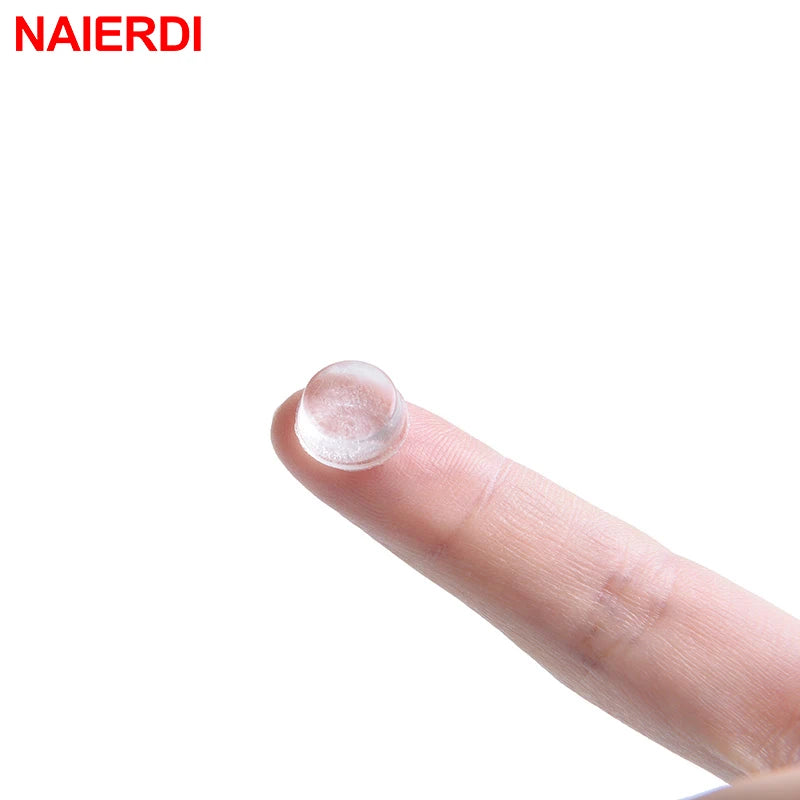 NAIERDI Door Stops Self adhesive Silicone Rubber Pads Cabinet Bumpers Catches Rubber Damper Buffer Cushion Furniture Hardware