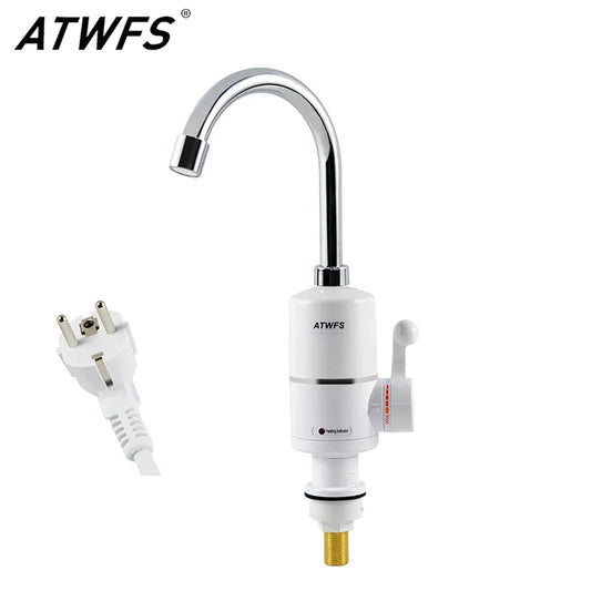 ATWFS Electric Heater Water Heater Instant Hot Water Kitchen Faucet Instant Electric Water Faucet Heating 3000W EU Plug