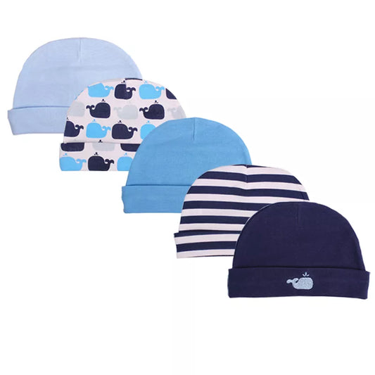 2022 Fashion Hot Sale Baby Bamboo Caps 3/5-pack for Boys Girls, newborn photography accessories Boy Hats Infant Caps,0-3 Months