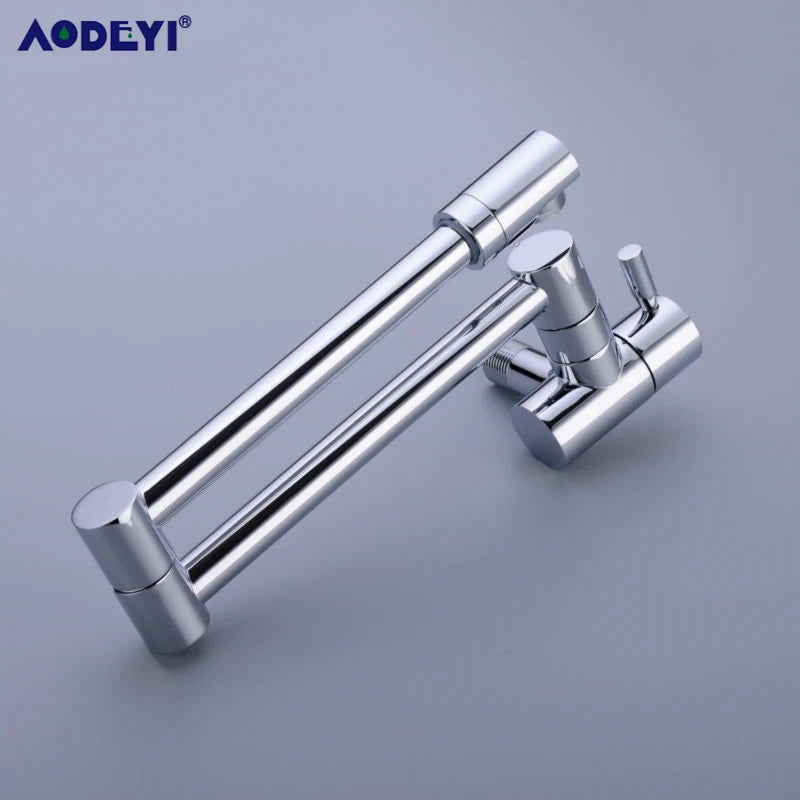 Brass Wall Mounted Kitchen Faucets Pot Filler Taps Swivel Folding Retractable Rotary Stretch Basin Faucet Sink Tap