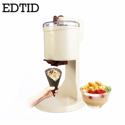 DIY Household Ice Cream Maker Electric Slush Icecream Sundae Making Machine Automatic Fruit-flavored Ice-cream Cone Smoothie EU