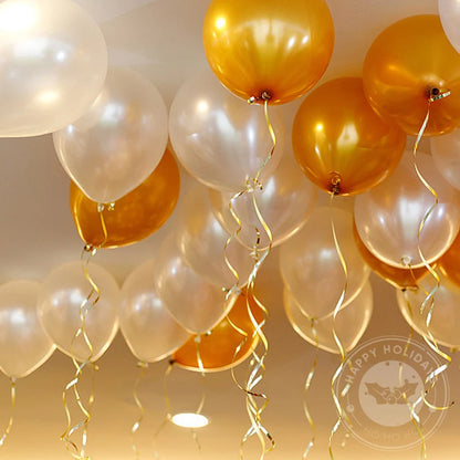 20pcs/Set Gold White Balloons Party Theme Latex Baloon Garland Decoration Christmas Ballon Suit Boy's Birthday Wedding Decor Toy