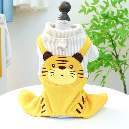 Pet Dog Clothes Corduroy Cute Suspender Pants