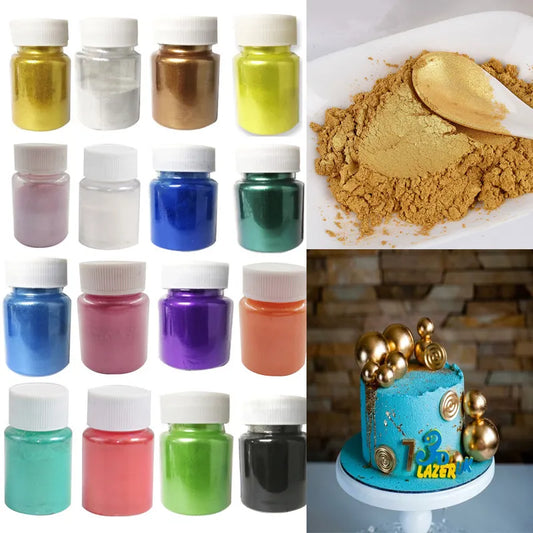 15g/Bottle Edible Gold And Silver Powder Glitter Mousse Cake Macaroon Chocolate Baking Color Dye Powder Cake Color Decoration