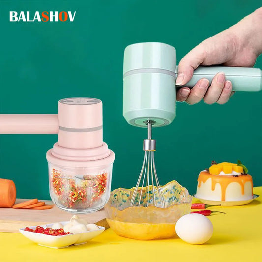 USB 2 in 1 Electric milk frother, Garlic Chopper, egg beater