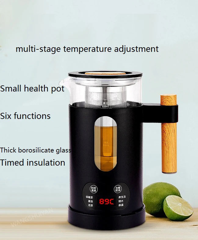 600ml Mini Travel Multi-function Electric Kettle Health Preserving Pot Glass Boiled Tea Pot Hot Water Bottle Warm Kettle