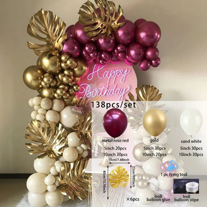 Retro Pink Pastel Macaron rose gold Balloons Garland Arch Kit Wedding Birthday Party Decoration Girls Baby Shower Ballon Chain