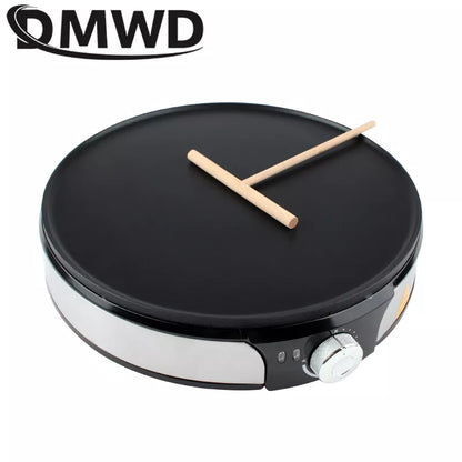 DMWD 220V Electric Crepe Maker Pizza Pancake Baking Pan Non-stick Griddle Chinese Spring Roll Pie Frying Steak Cooker Roaster EU