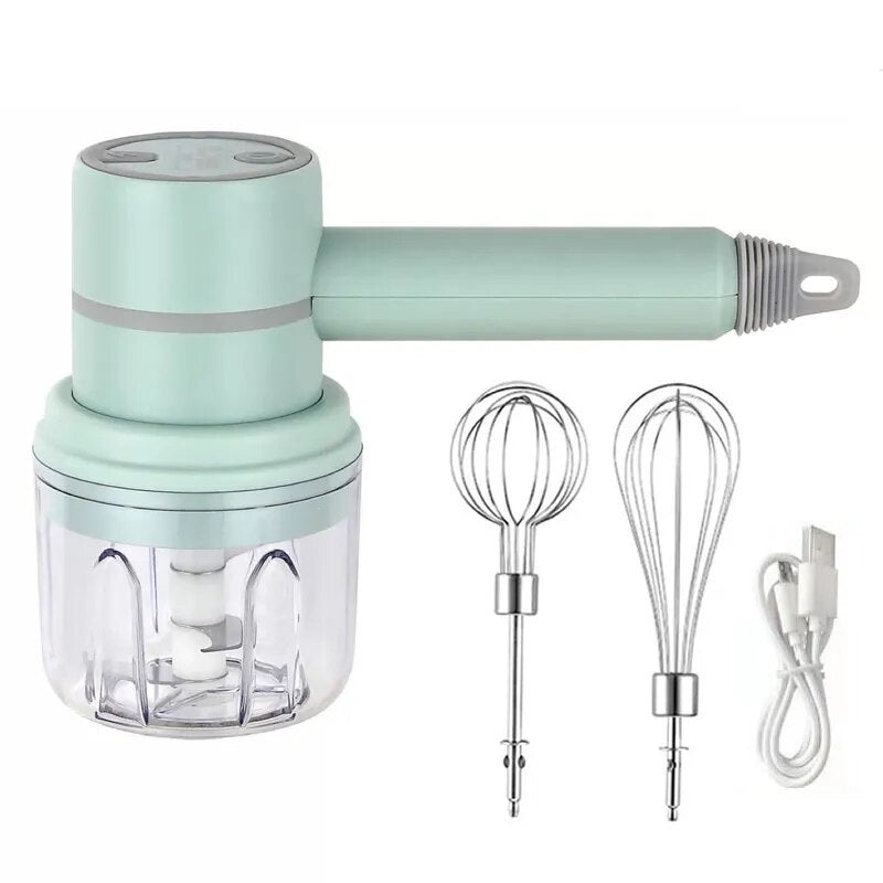 USB 2 in 1 Electric milk frother, Garlic Chopper, egg beater