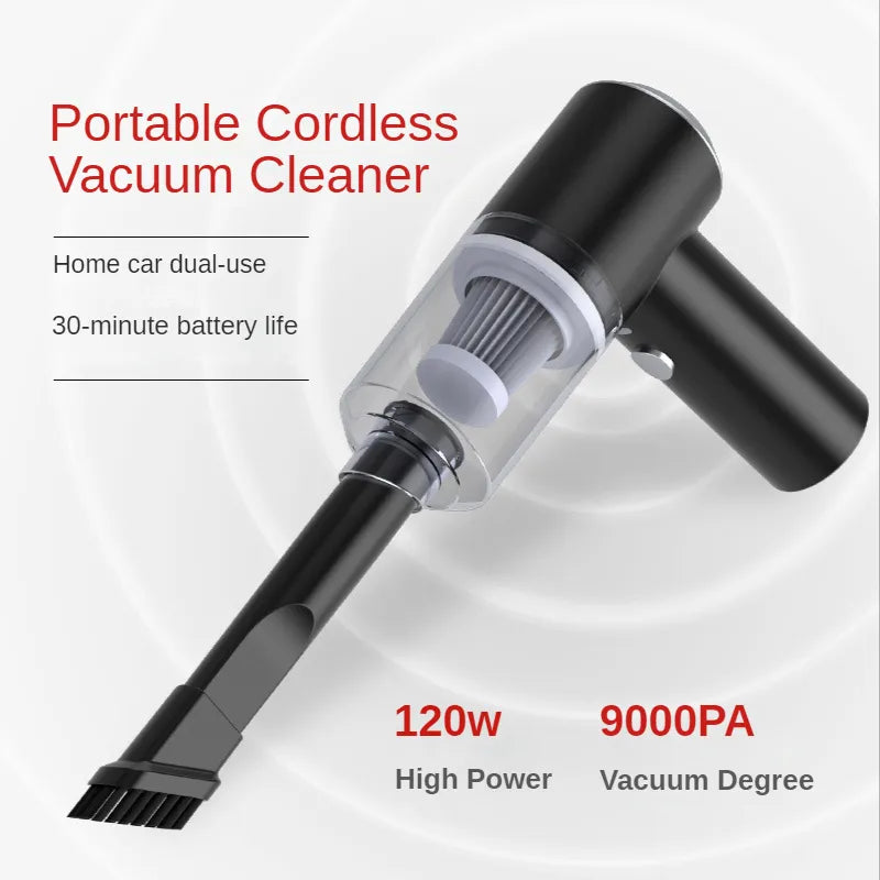 Wet and Dry Portable Car Vacuum Cleaner for Home Appliance High Power 9000p Traction Rechargeable Wireless Cleaning Appliances