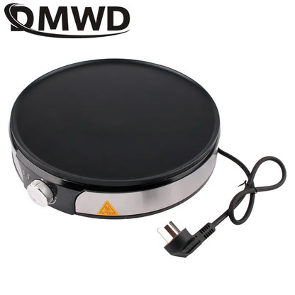 DMWD 220V Electric Crepe Maker Pizza Pancake Baking Pan Non-stick Griddle Chinese Spring Roll Pie Frying Steak Cooker Roaster EU