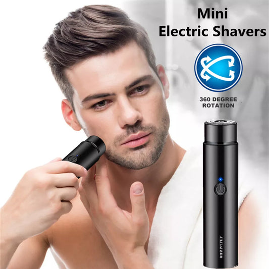 Electric Razor Beard Shavers Rechargeable Grooming Rotary Shaver For Men Portable Travel Electric Shaver Washable Electric Razor