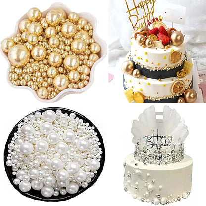 20g DIY Sugar Ball Cake Decoration Gold Candy Ball Cake Toppers Donuts Dessert Baking Decor Candy Sprinkles Decoration