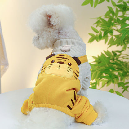 Pet Dog Clothes Corduroy Cute Suspender Pants