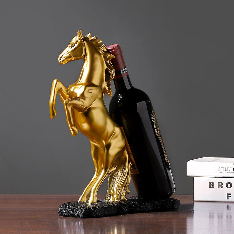 Golden Horse Wine Rack Fashion